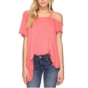 Free People cold shoulder top shirt Asymmetrical